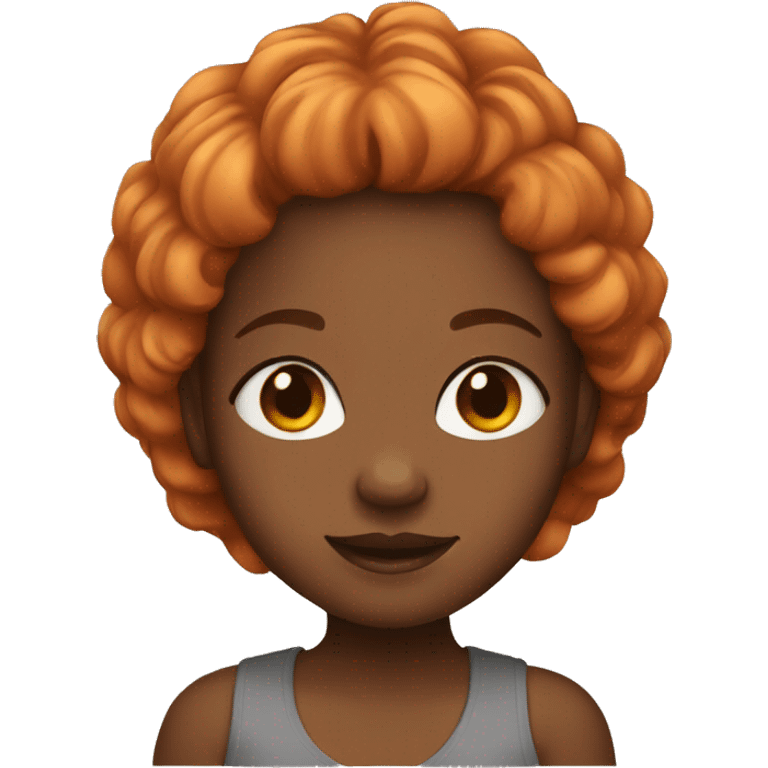 Cute black girl with ginger hair emoji