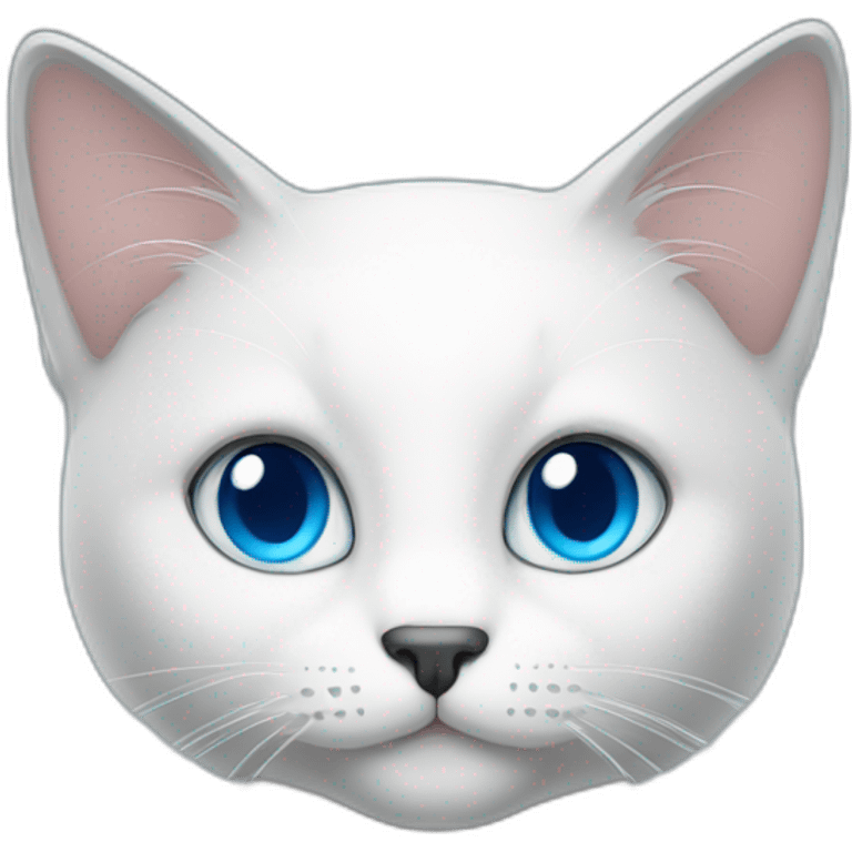 black and white cat with blue eyes emoji