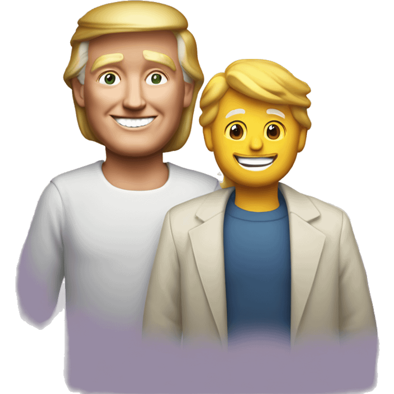 Donald Trump with happy Jesus over his shoulder emoji