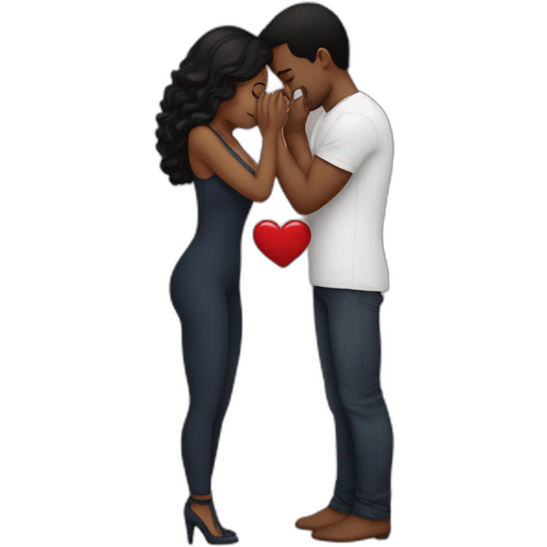 Lovers romancing with inners emoji