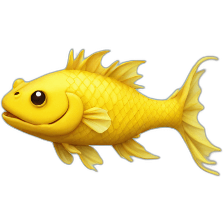 Yellow fish dragon emoji