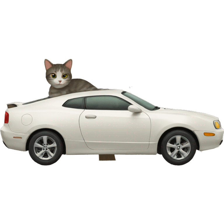 cat and car and tree emoji