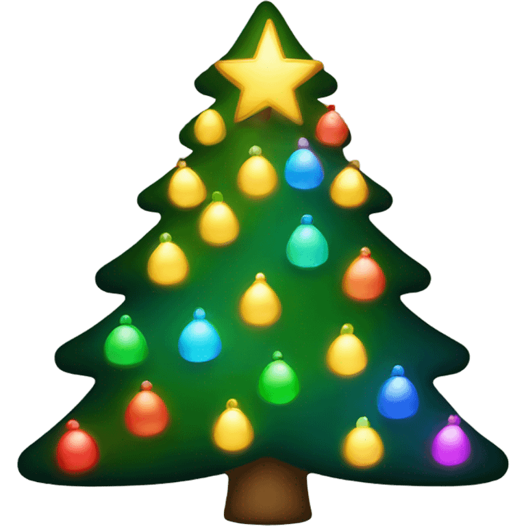 Christmas tree with rainbow lights emoji