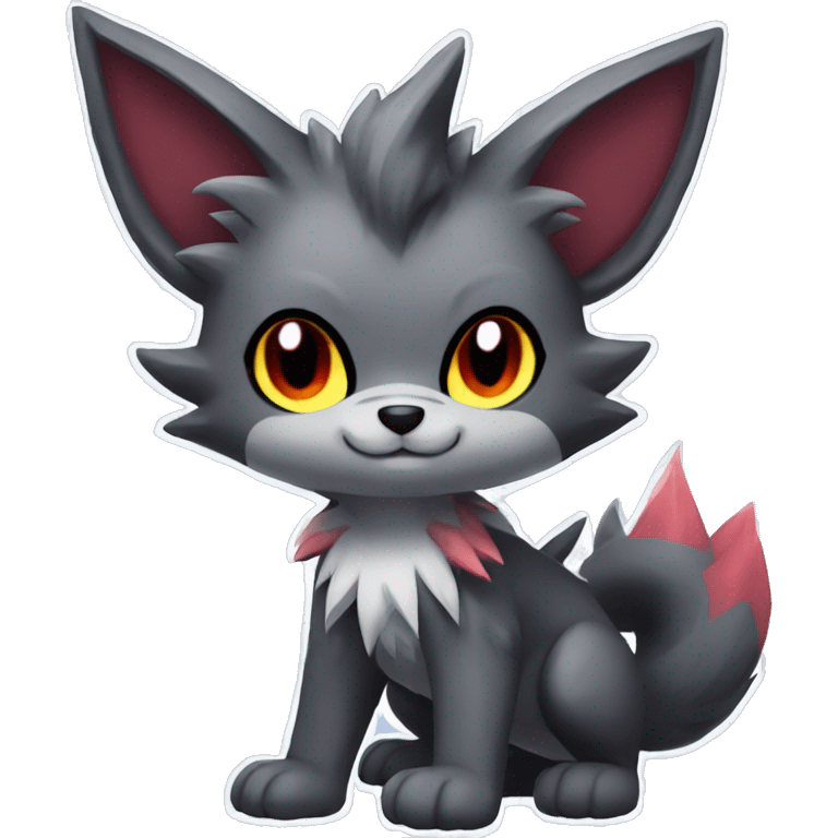  Kawaii Edgy Cool Beautiful Poochyena-Torracat-Zoroark full body emoji