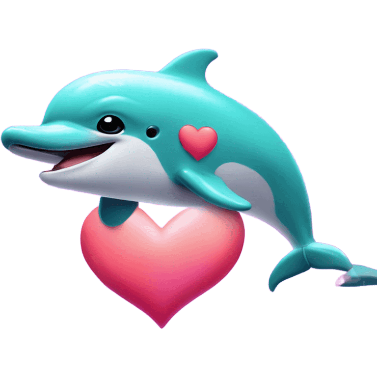 Lisa frank dolphins in a heart emoji