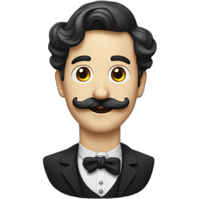 Emoji métisse avec chaplin moustache emoji