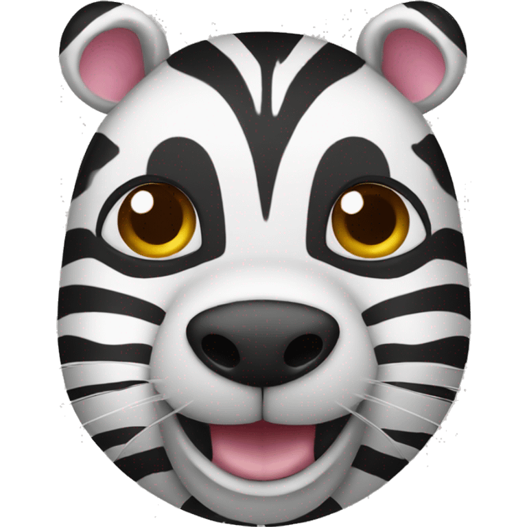 funny zebra as beaver emoji