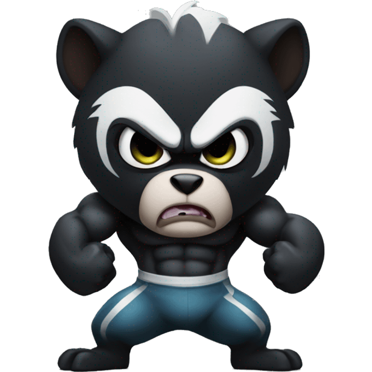 bodybuilder skunk angry emoji