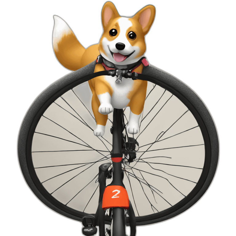 corgi on gravel bike emoji