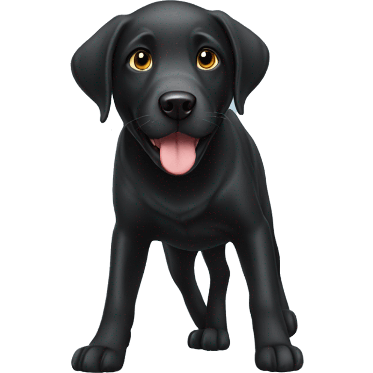 black labrador retriever playing emoji