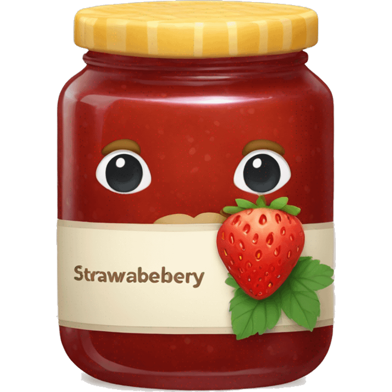 Strawberry Jam In A Jar made from a bear emoji