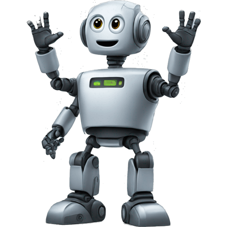 robot waving emoji