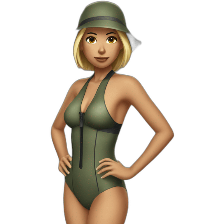 Hot swimwear sniper girl emoji