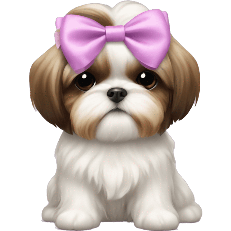 shih tzu puppy with a coquette bow  emoji