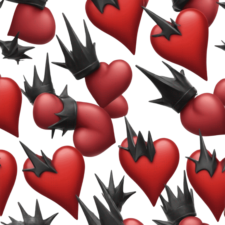 red Gothic heart with black spikes emoji