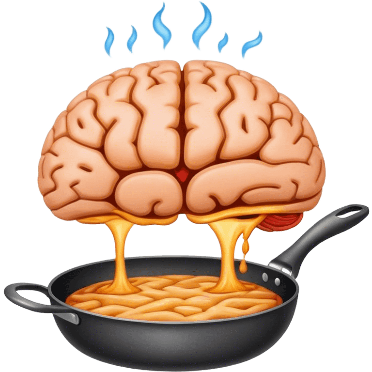 brain siziling n a frying pan emoji