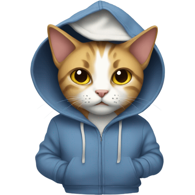 Cat wearing a hoodie  emoji