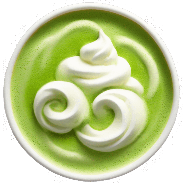 Matcha latte with whipped cream emoji