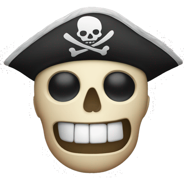 Pirate skull . Rounded teeth . Eye patch  . No bandanna . No glasses  emoji