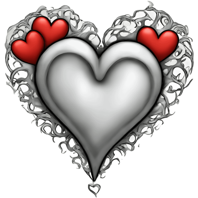 heart in tattoo style graphics emoji