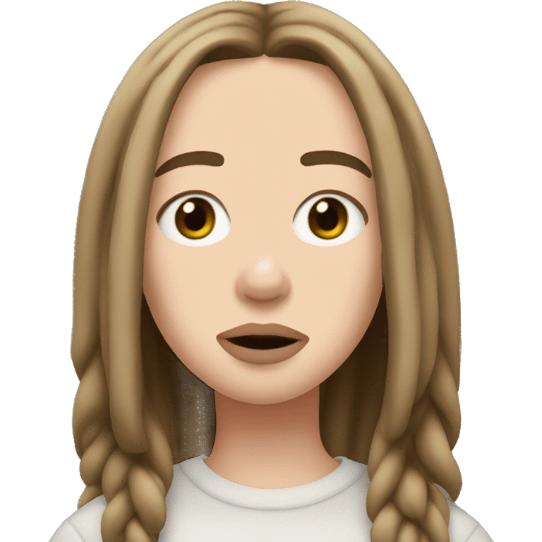 Billie Eilish with brown hair emoji