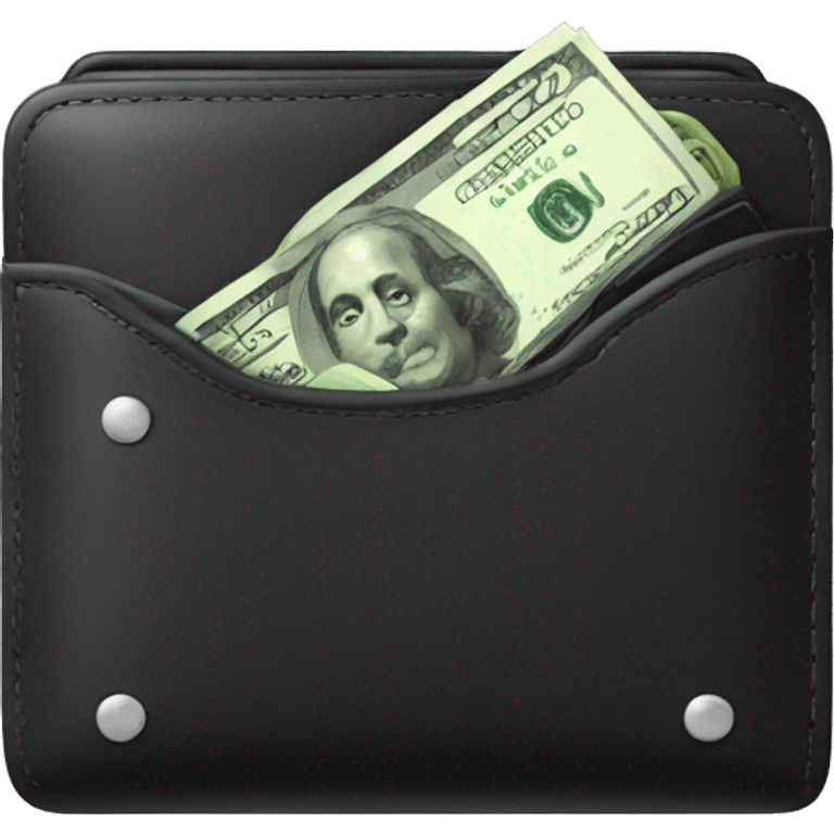 black wallet with money emoji