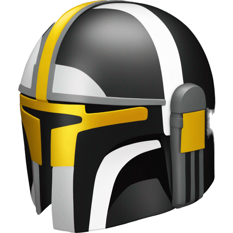 black and yellow mandalorian helmet with antenna emoji