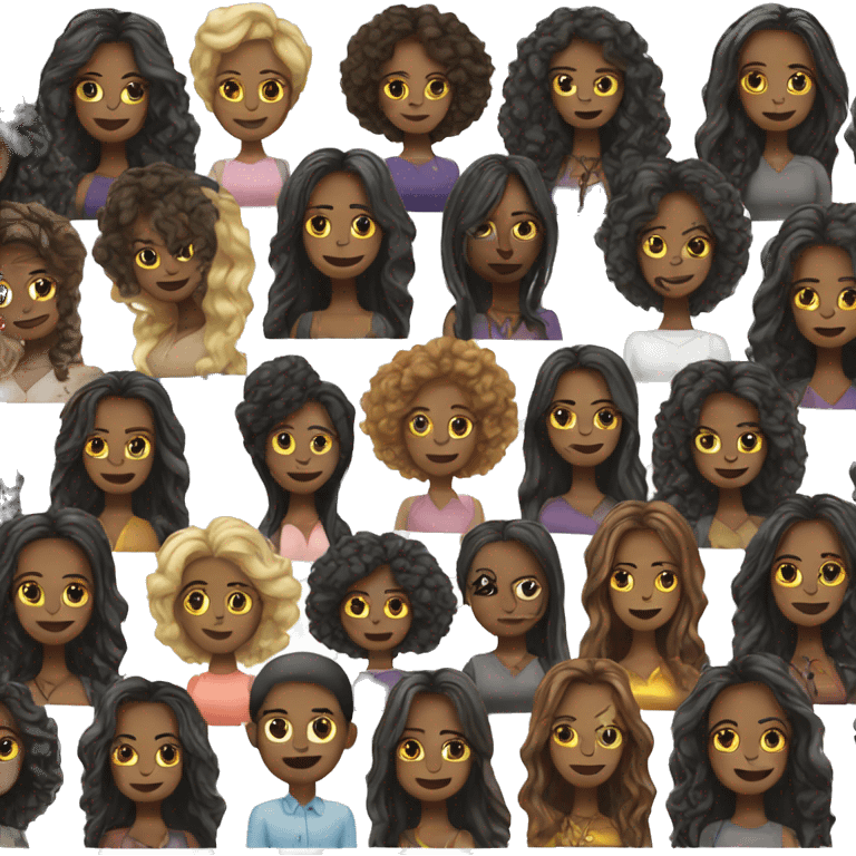 Black women with long hair queen emoji