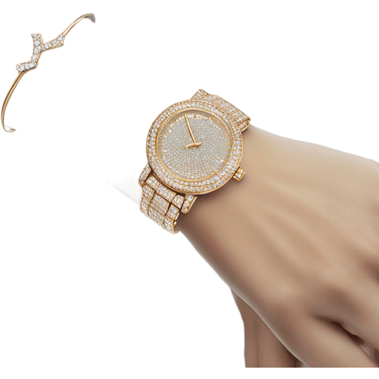 diamond watch on a wrist emoji