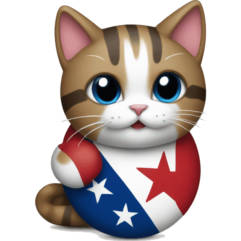 cat hugging texas flag emoji