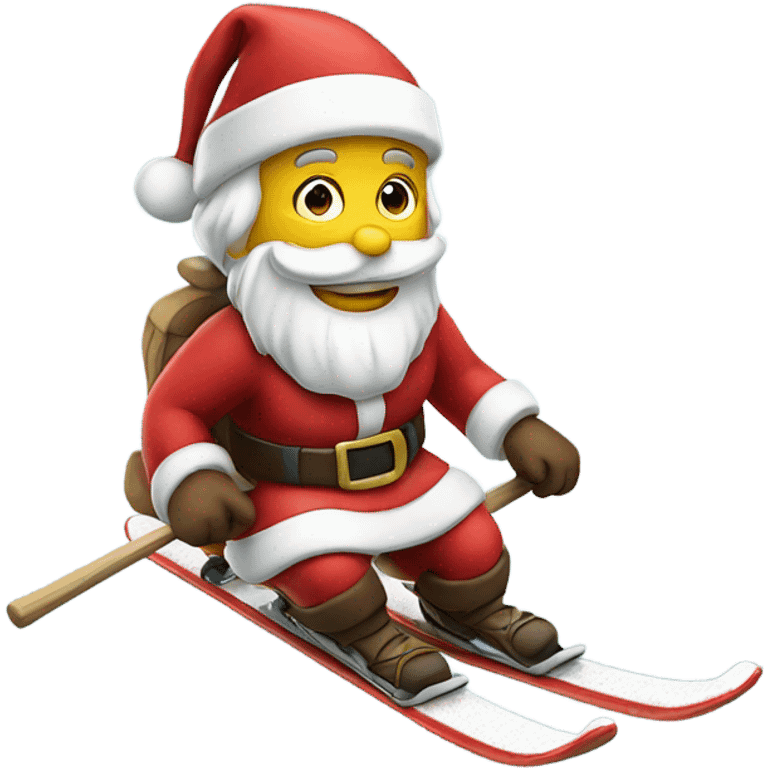 Santa riding skis emoji