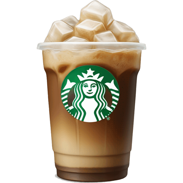 Starbuck ice coffee with ice cubes emoji