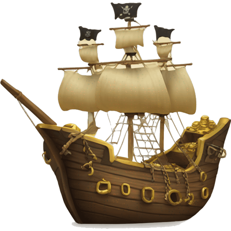 Pirate ship with Treasure  emoji