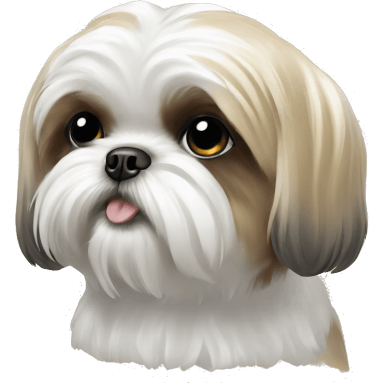 white and gold shih tzu dog emoji