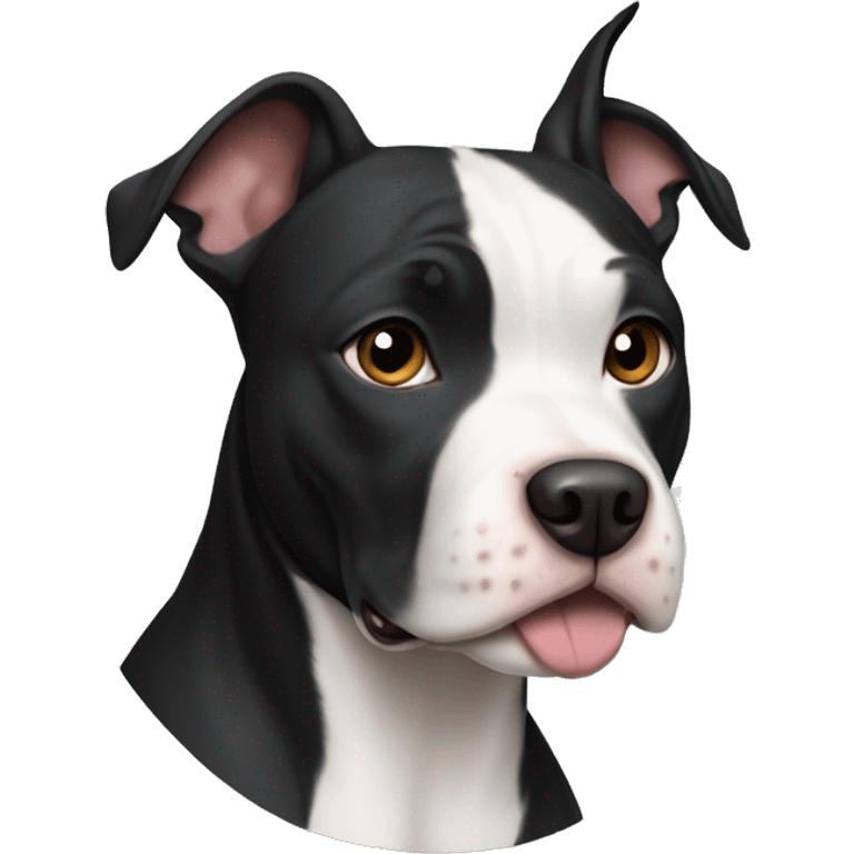 Black and white pitbull terrier emoji