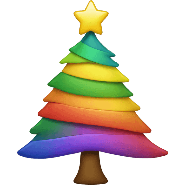 Rainbow Christmas tree emoji