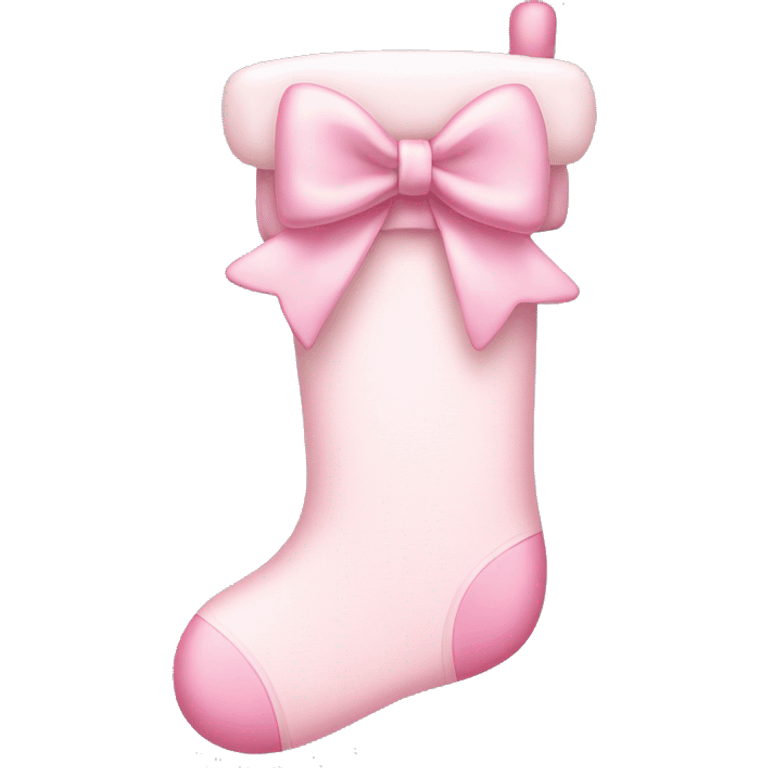 pale pink stocking with pale pink bow emoji