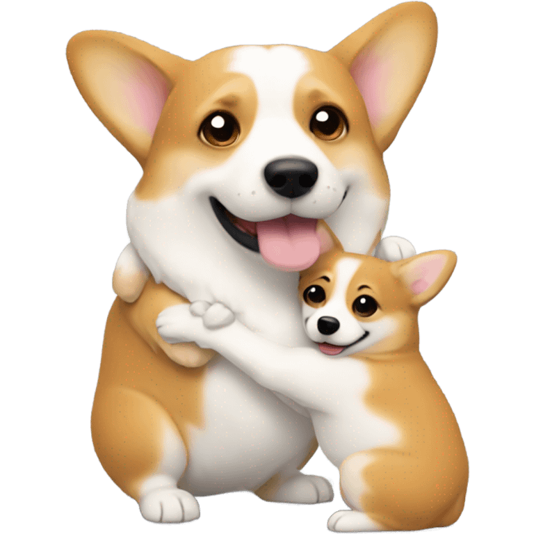 Corgi and me hug emoji