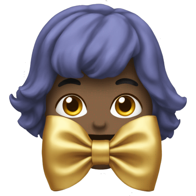 a gold bow  emoji