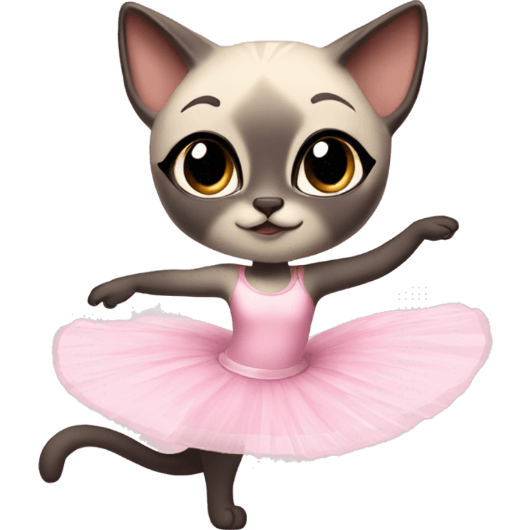 Siamese cat being a ballerina ￼ emoji