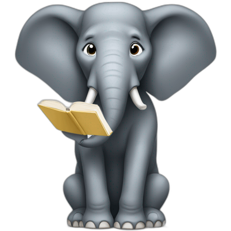 elephant reading coach emoji