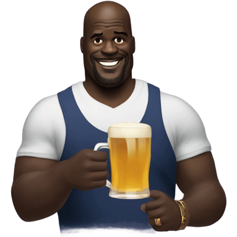 Shaq with a brewski emoji