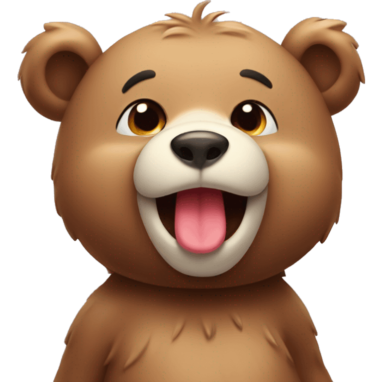 Cute bear blowing kiss emoji