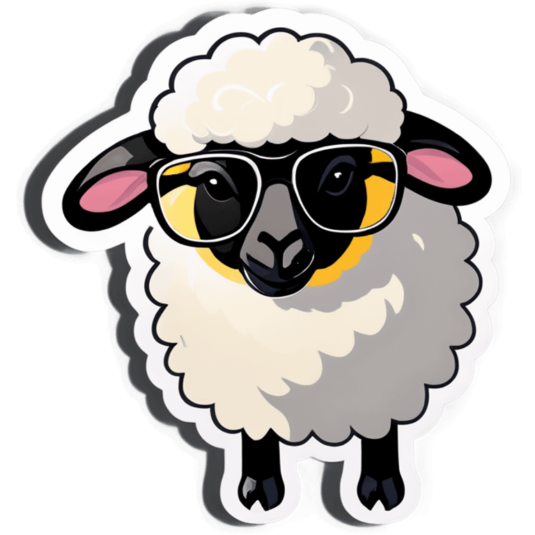 Black sheep with sunglasses  emoji