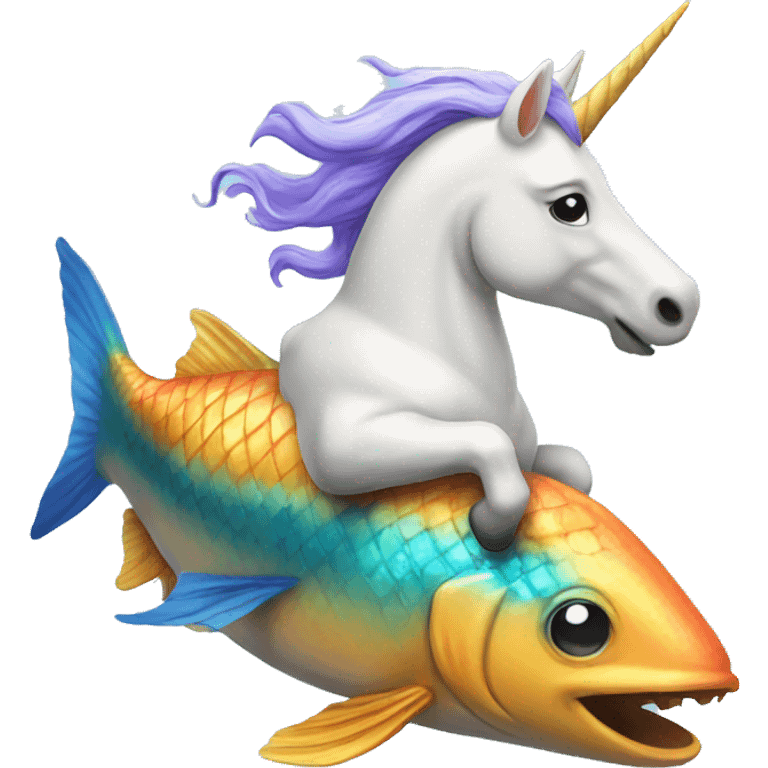 unicorn riding a fish  emoji