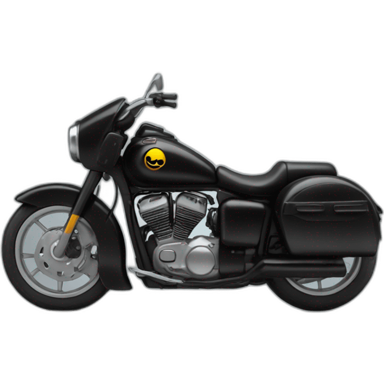 un motar sur une moto noir  emoji