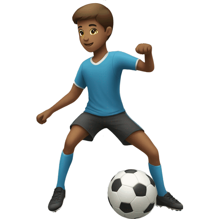 boy balancing a soccer ball emoji