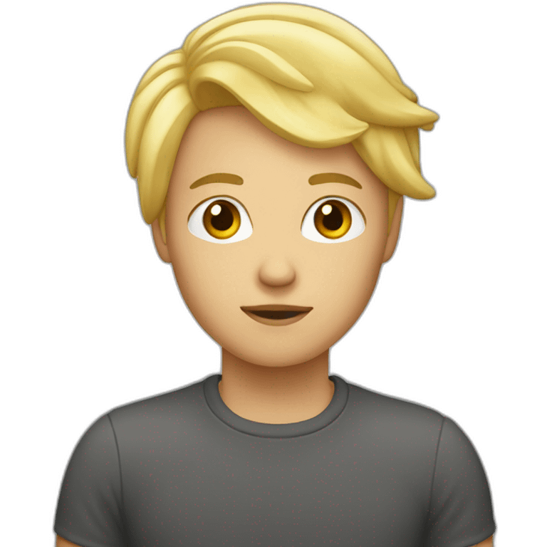 Ado blond dépressif emoji