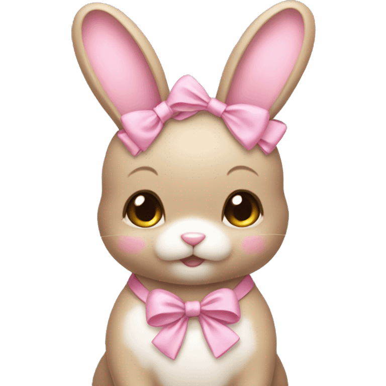 the most cute bunnie with pink bows emoji