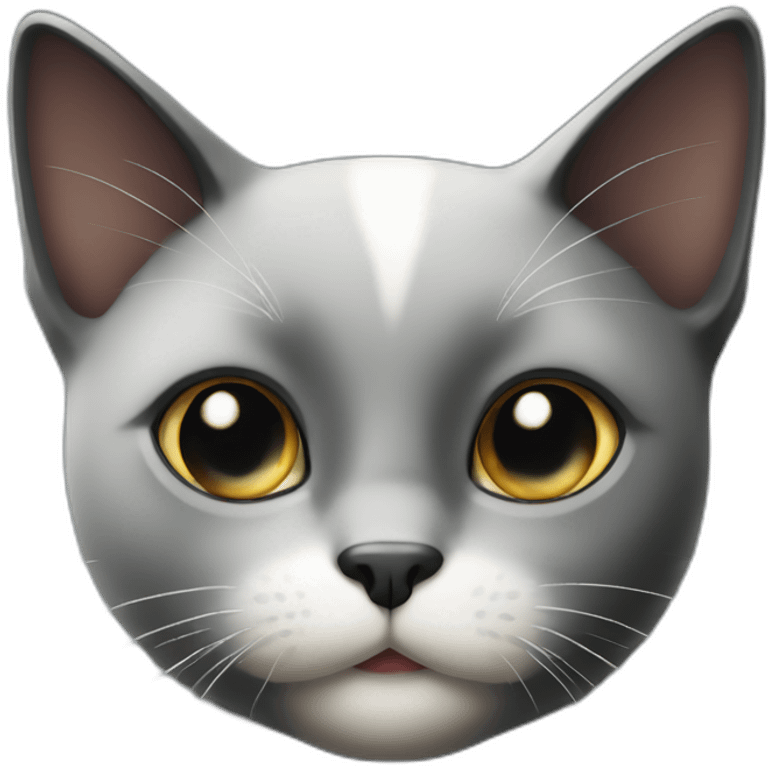 black cat with white nose and cheeks emoji